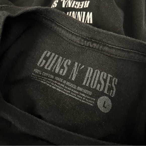 💕Guns n roses Black Graphic T-Shirt with Band Logo kid L - Picture 5 of 10
